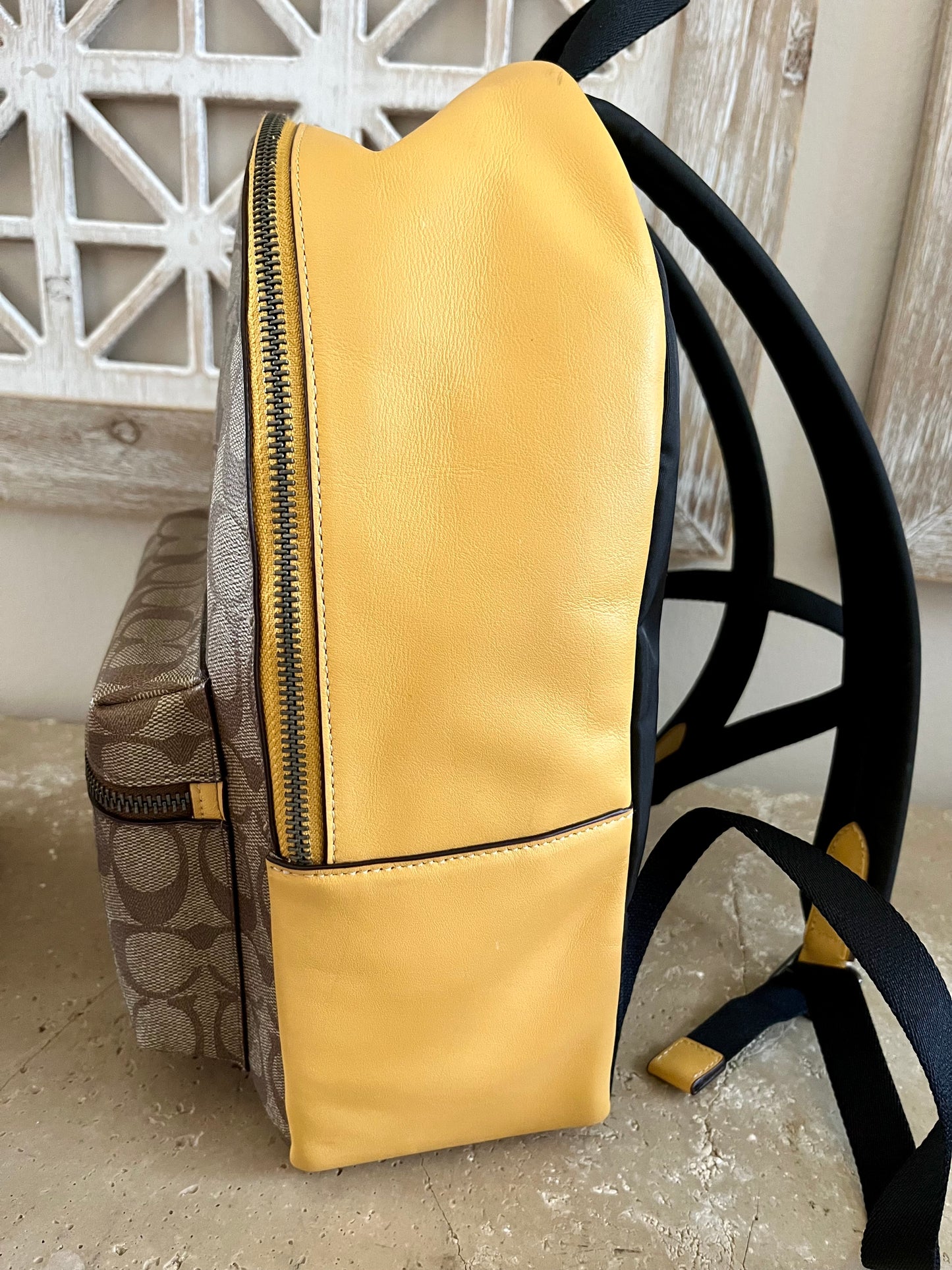 Coach Signature Yellow Medium Backpack