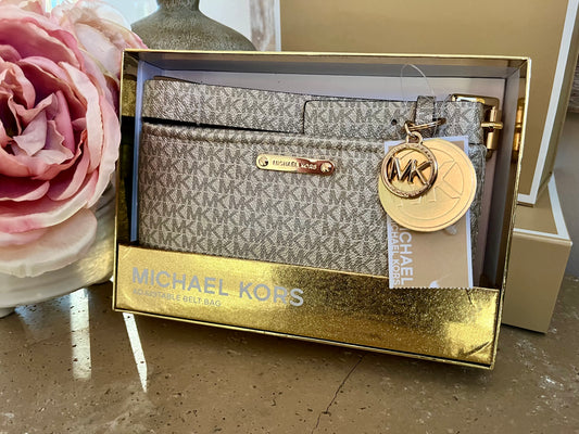 NEW Michael Kors L/XL Rose Gold Logo Belt Bag