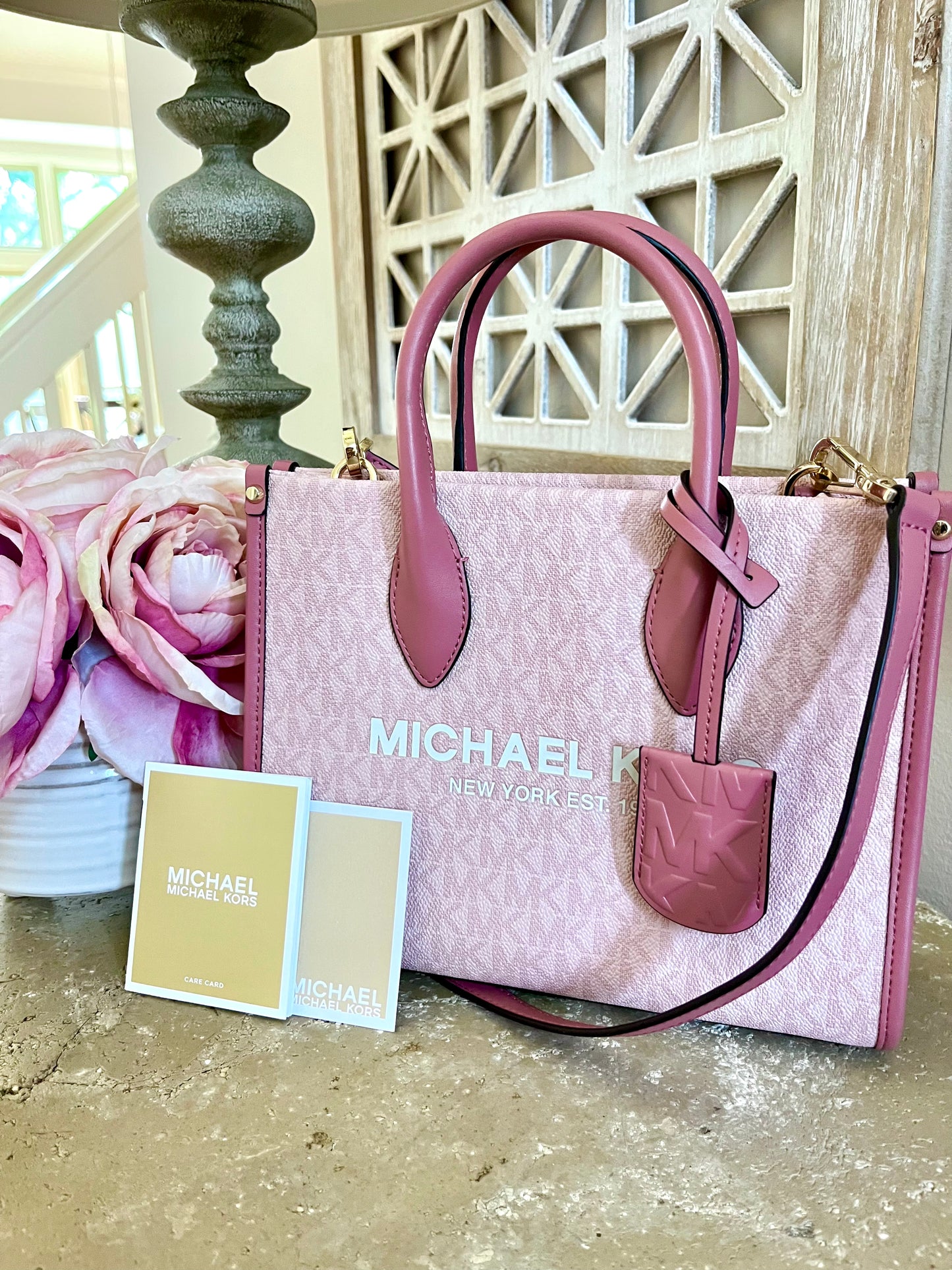 Michael Kors Pink Logo Satchel Crossbody