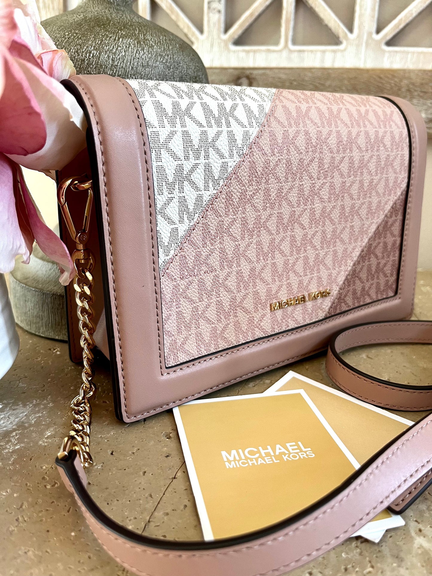 NEW Michael Kors Ballet Pink Logo Crossbody