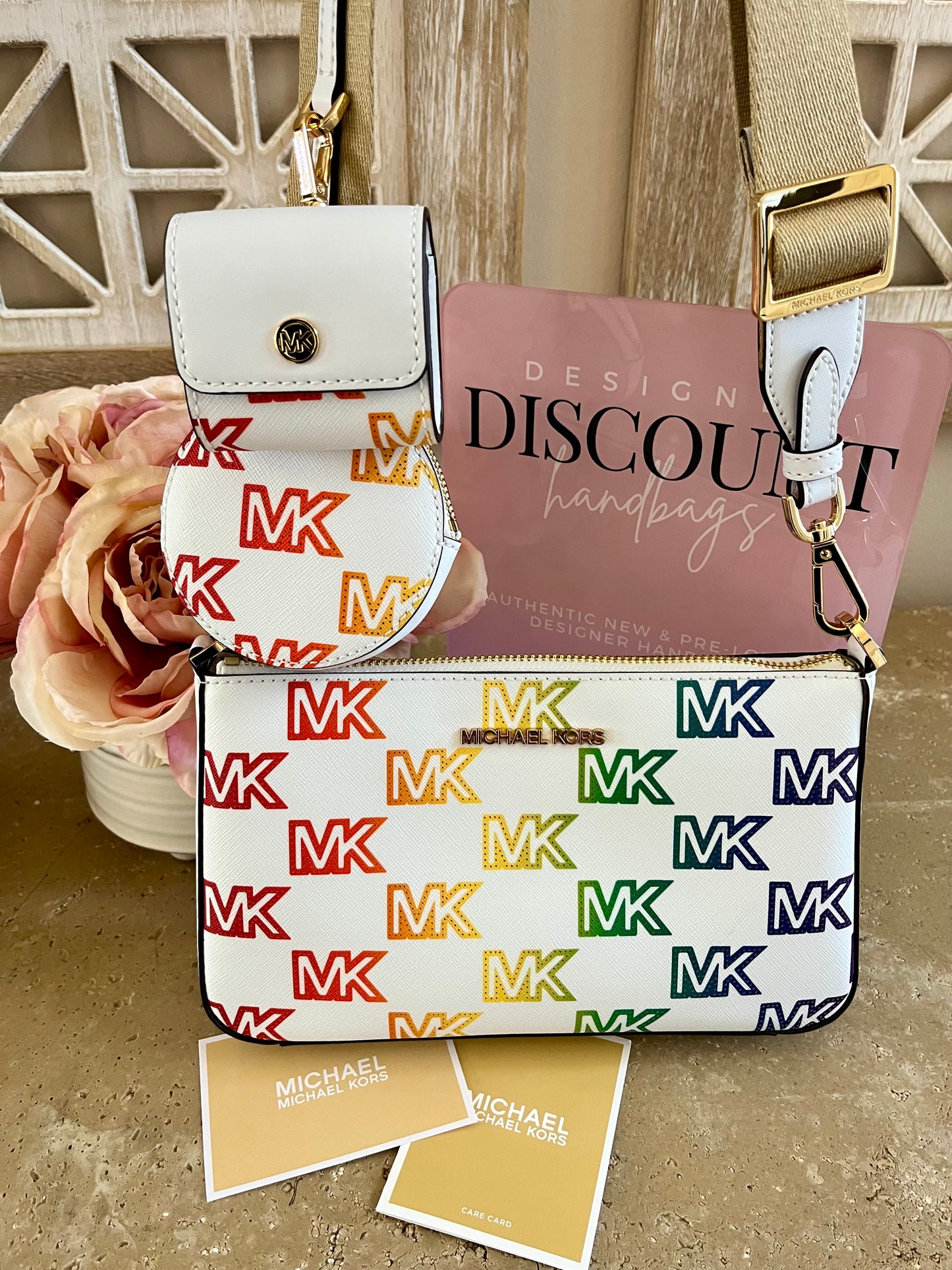 NEW Michael Kors Rainbow Logo Crossbody Belt Bag