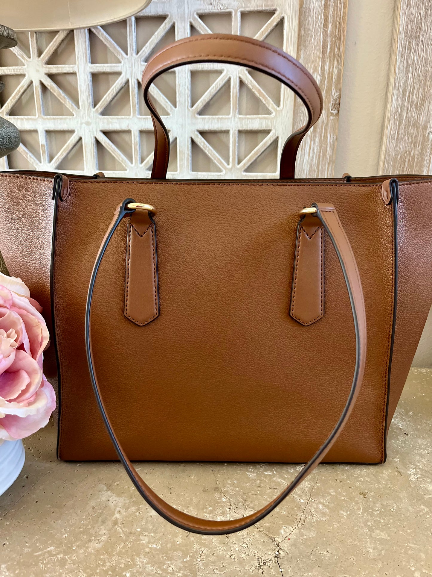 Michael Kors Large Beige Zip Tote