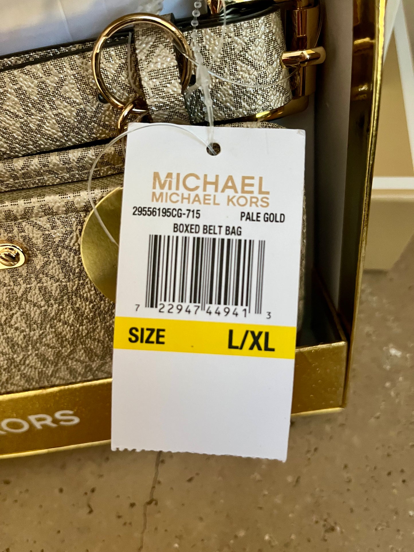 NEW Michael Kors L/XL Rose Gold Logo Belt Bag