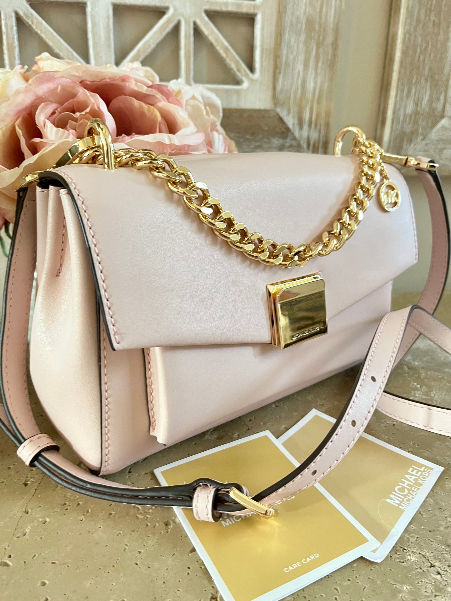 Michael Kors Small Pink Chain Crossbody