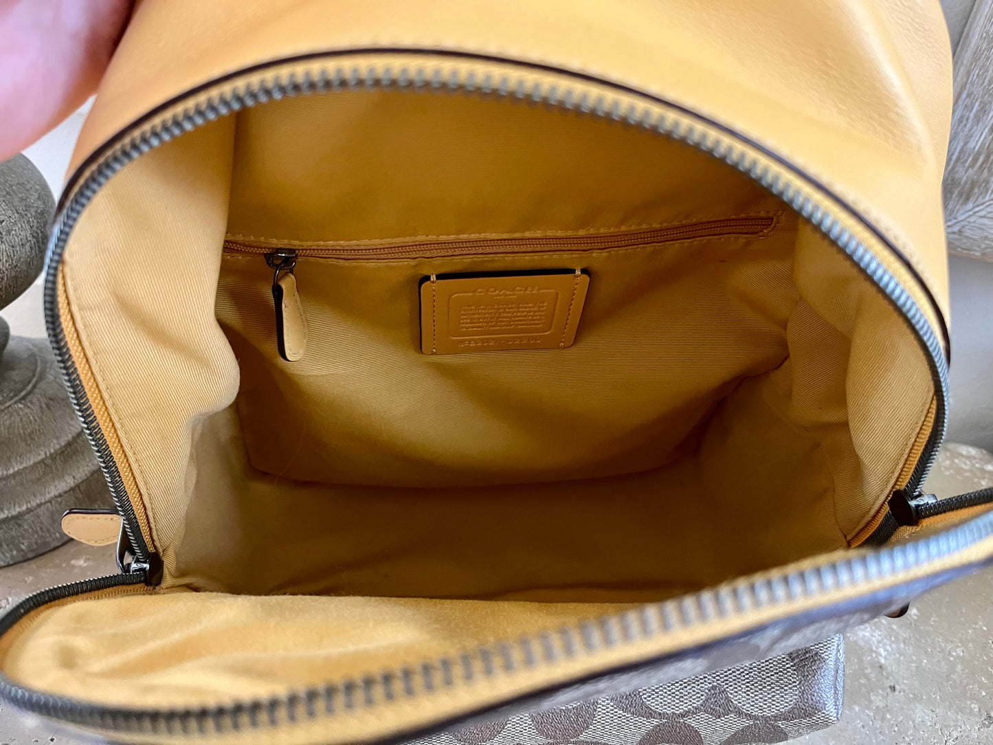 Coach Signature Yellow Medium Backpack