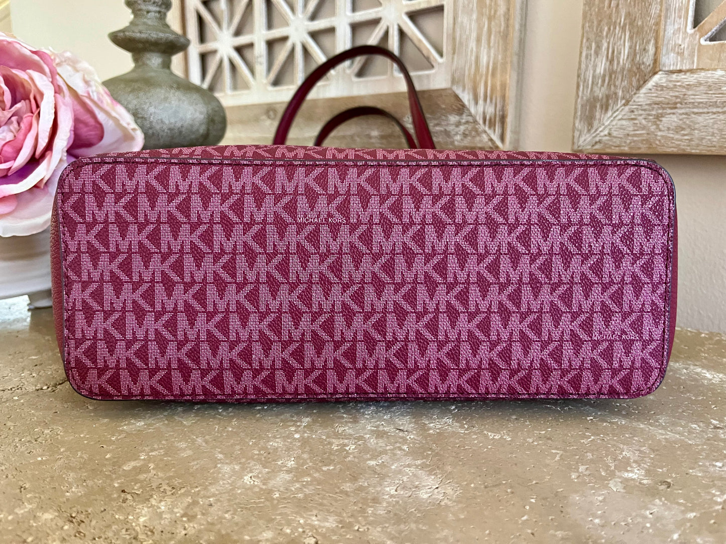 NEW Michael Kors Medium Jet Set Burgundy Tote