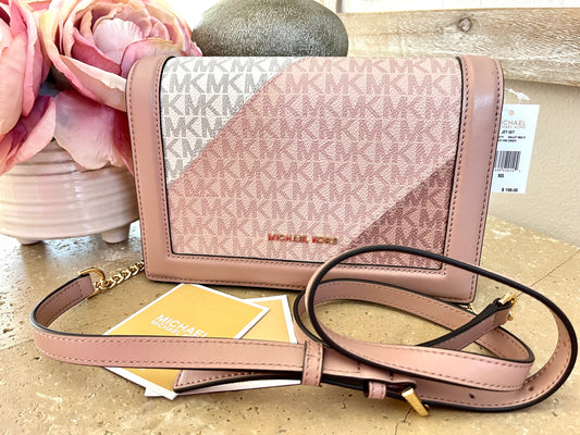 NEW Michael Kors Ballet Pink Logo Crossbody