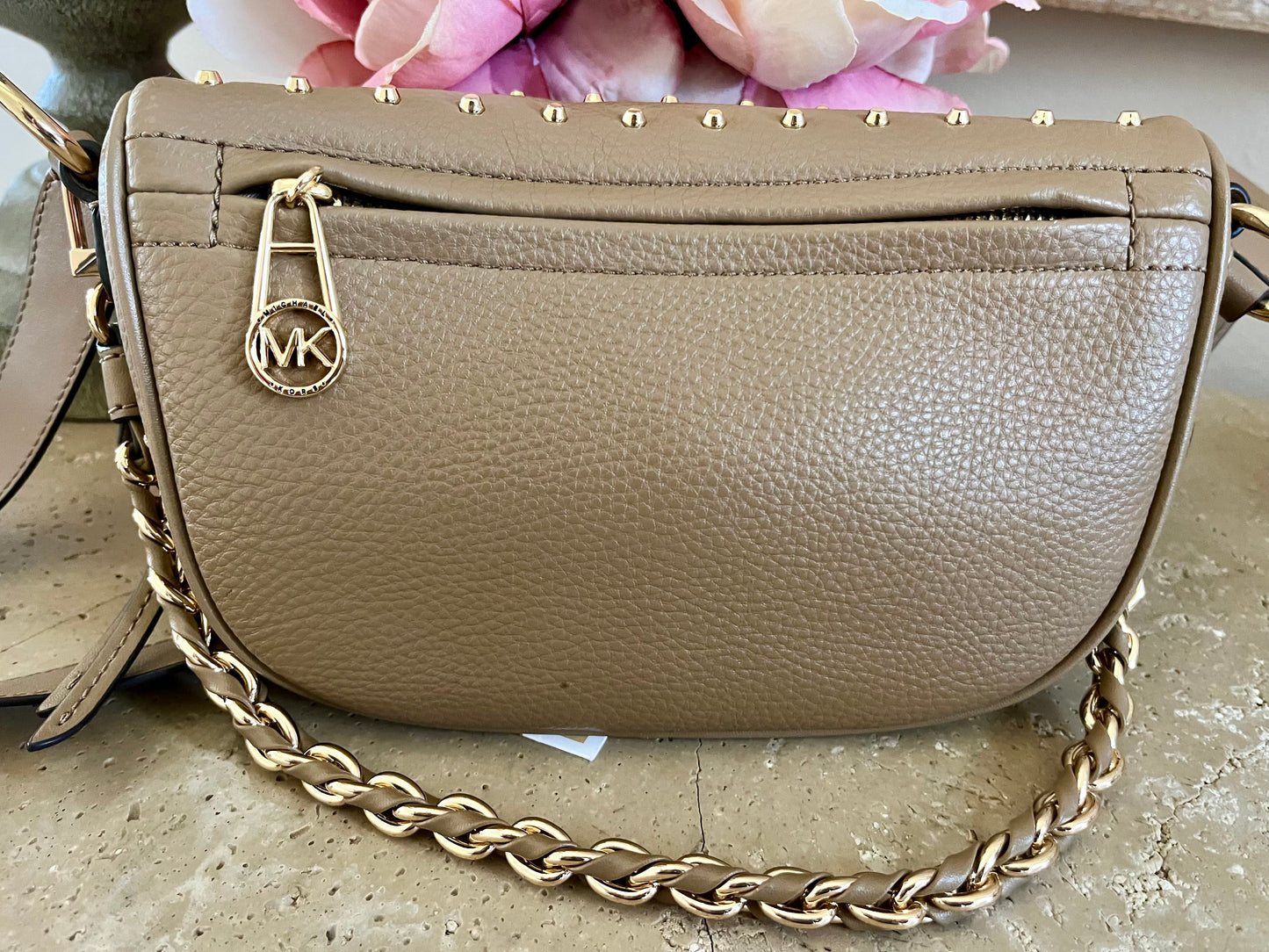 Michael Kors Gold Studded Chain Belt Bag