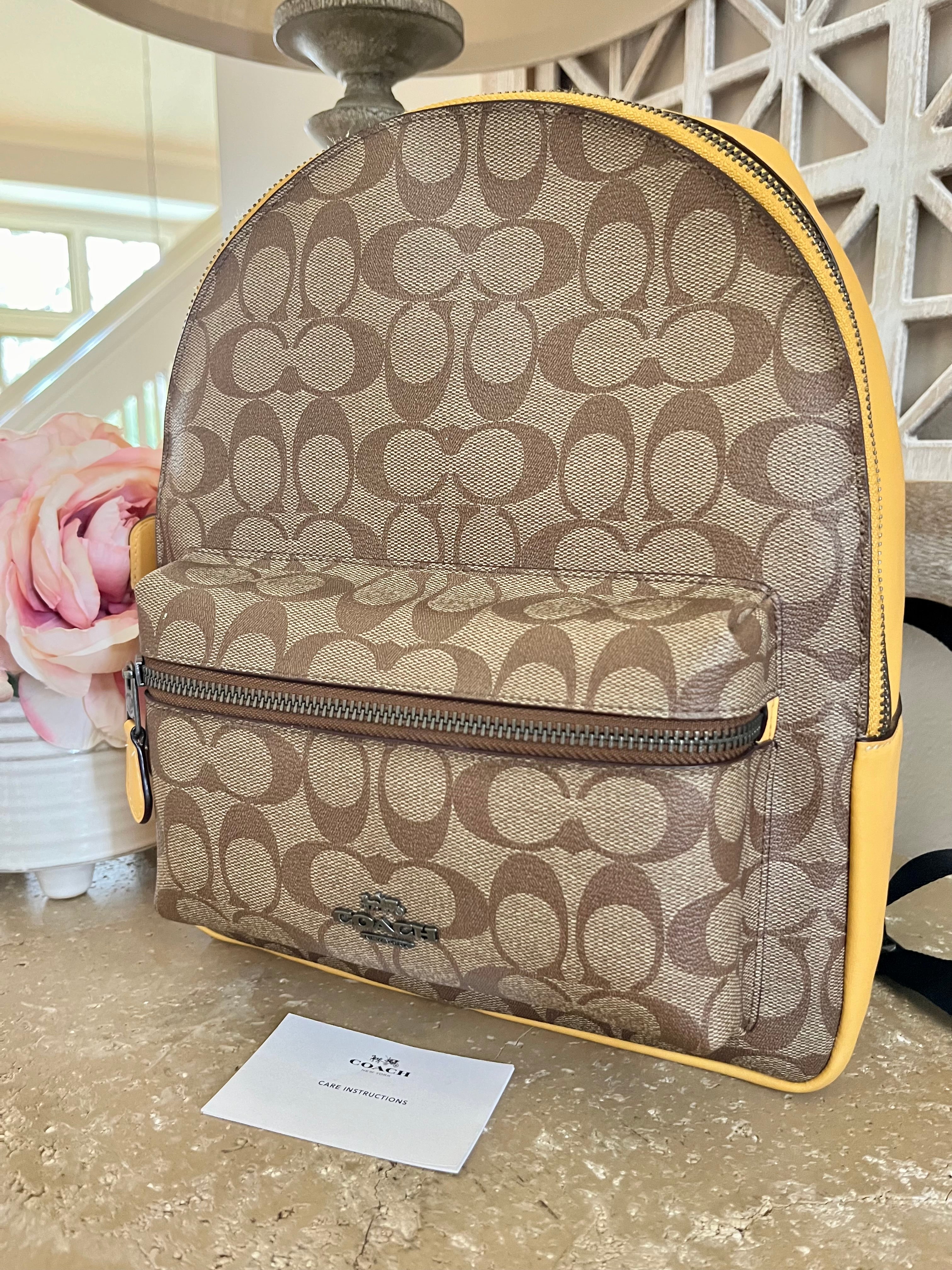 Coach Signature Yellow Medium Backpack