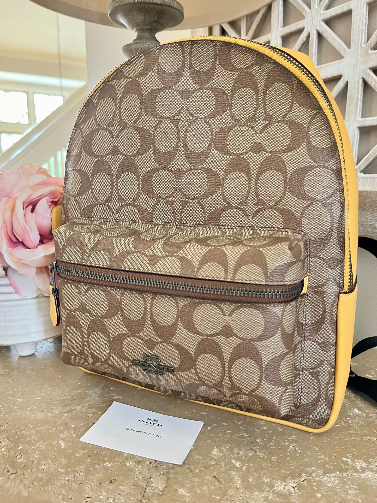 Coach Signature Yellow Medium Backpack