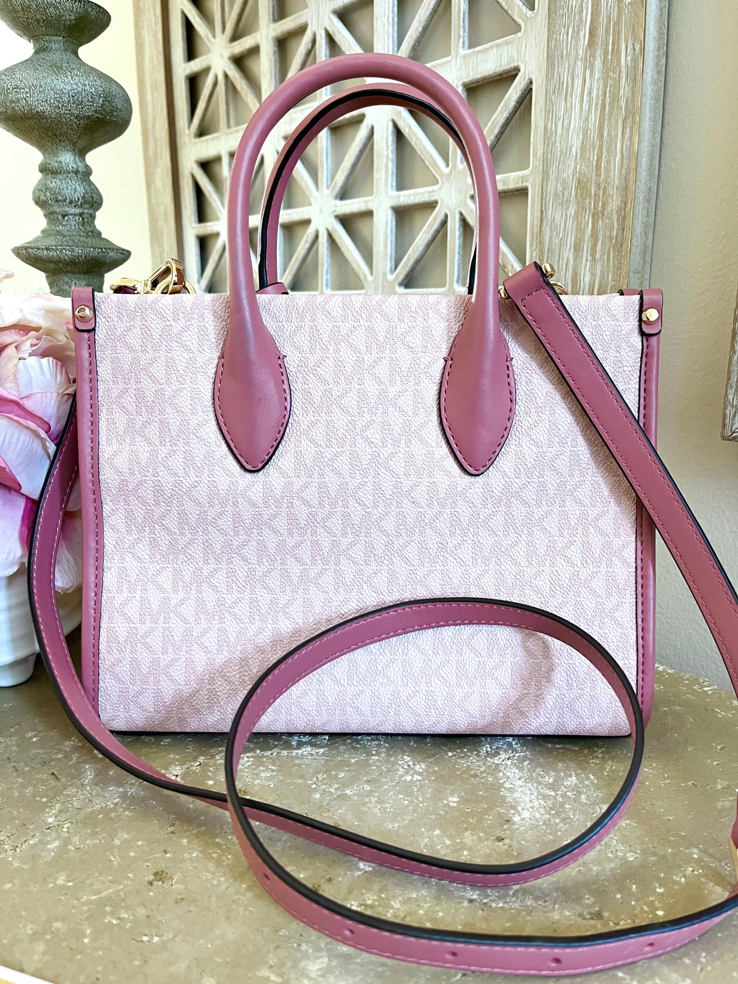 Michael Kors Pink Logo Satchel Crossbody