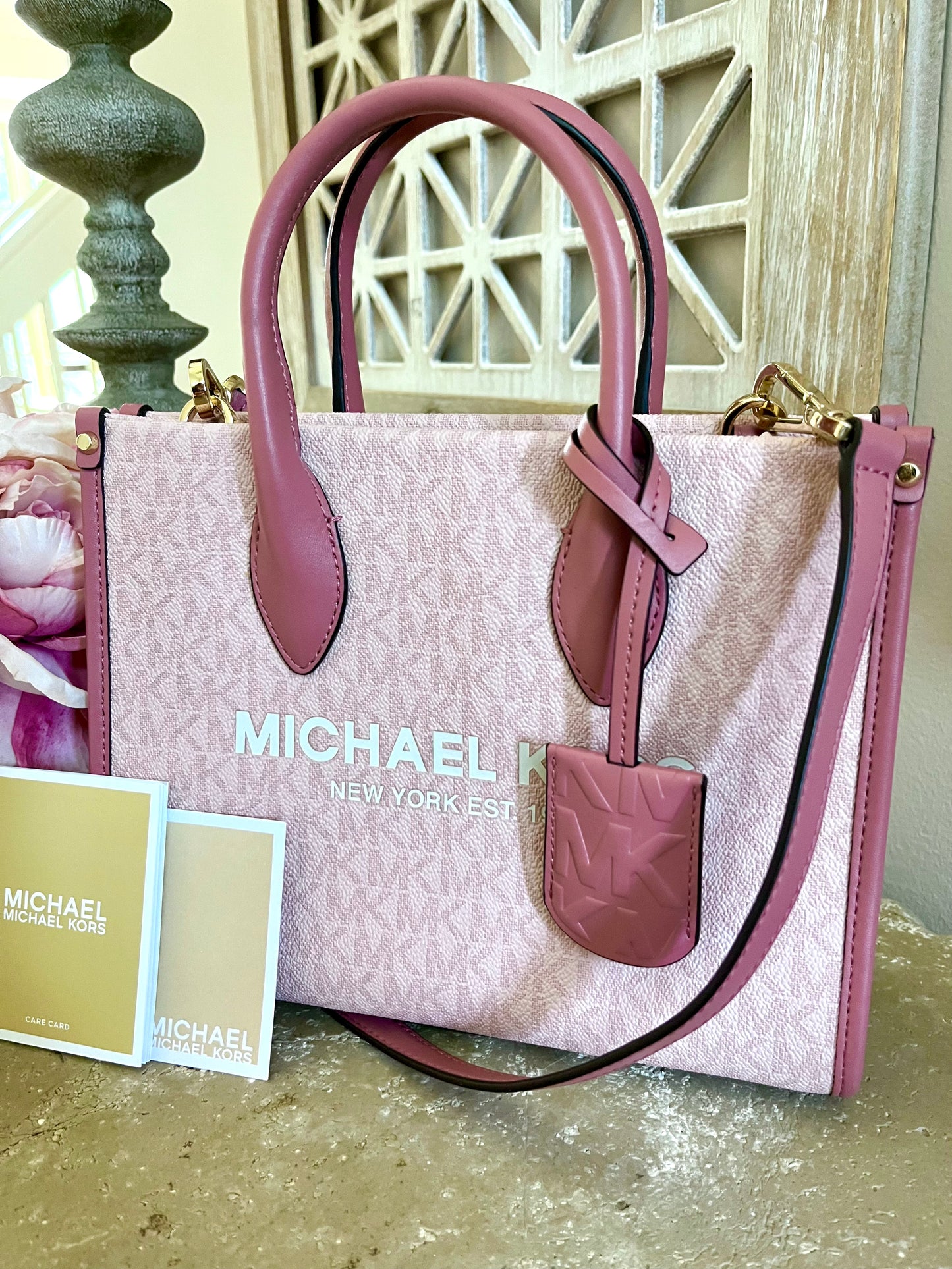 Michael Kors Pink Logo Satchel Crossbody