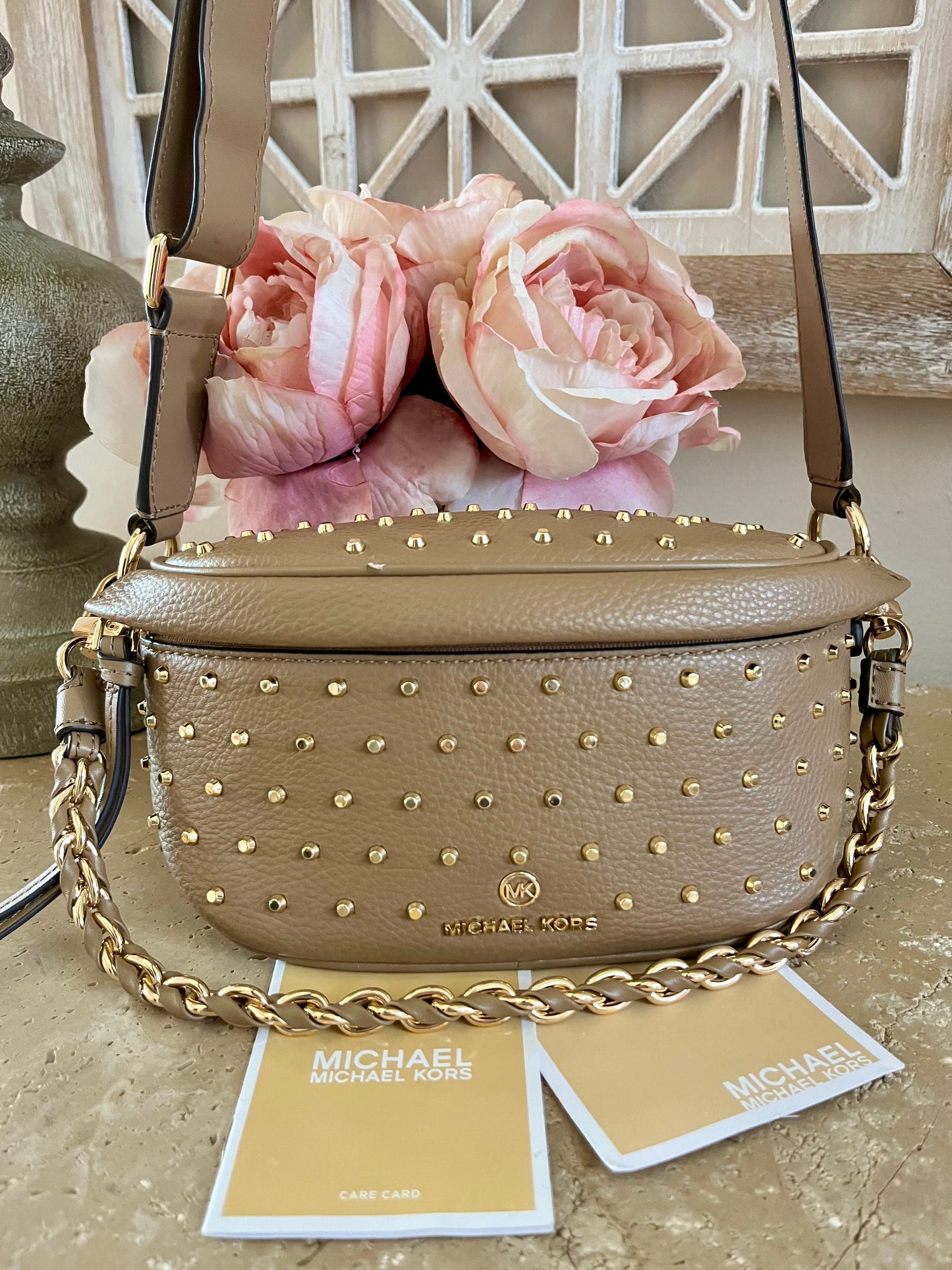 Michael Kors Gold Studded Chain Belt Bag