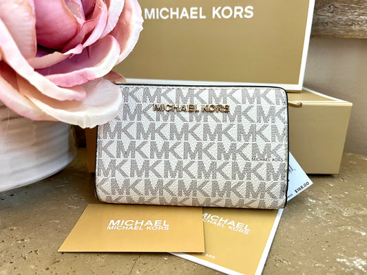 NEW Michael Kors Vanilla Logo Wallet