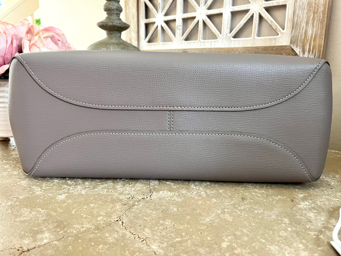 Kate Spade Large Gray & Plum Open Satchel Tote