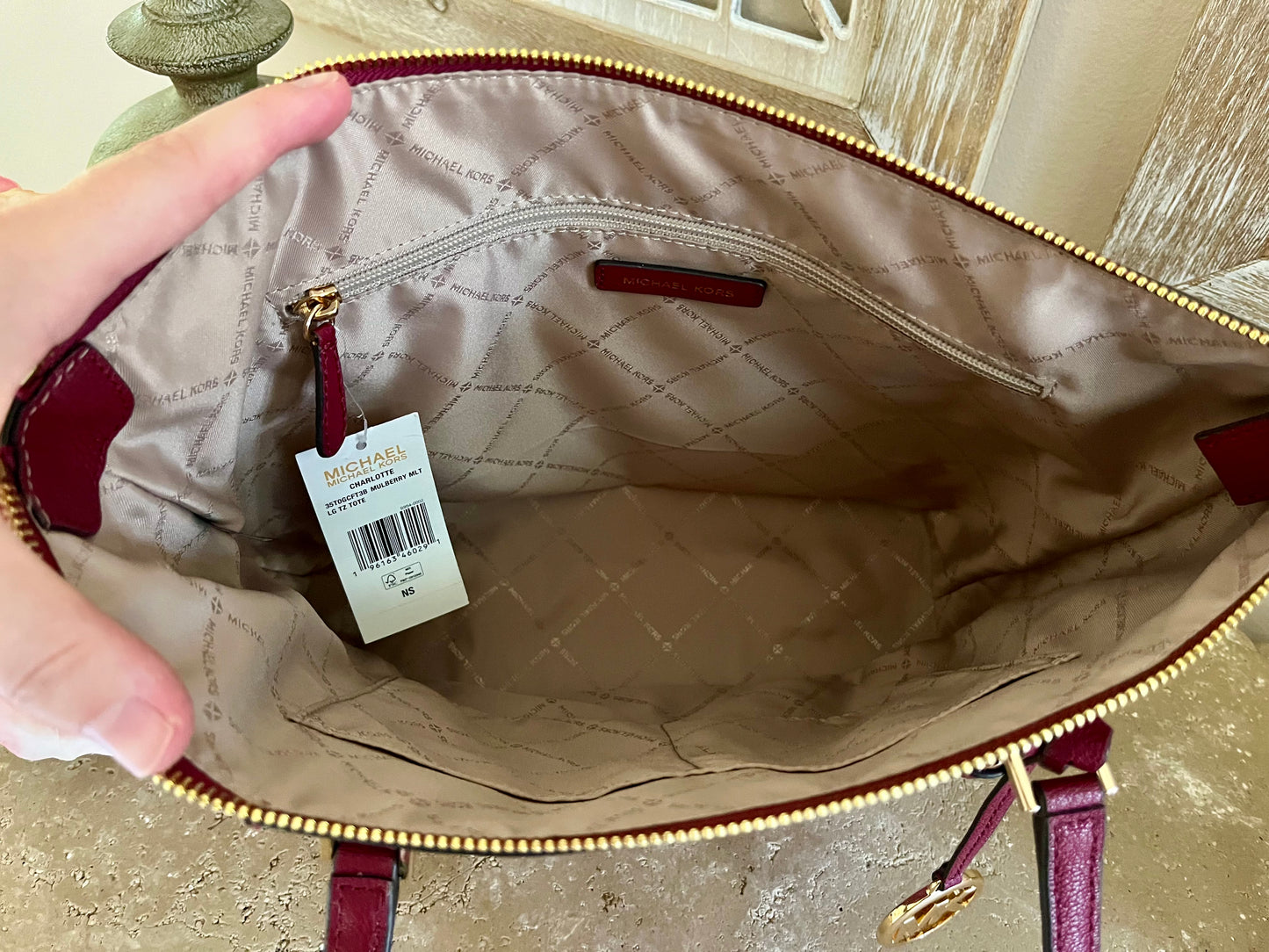 NEW Michael Kors Medium Jet Set Burgundy Tote