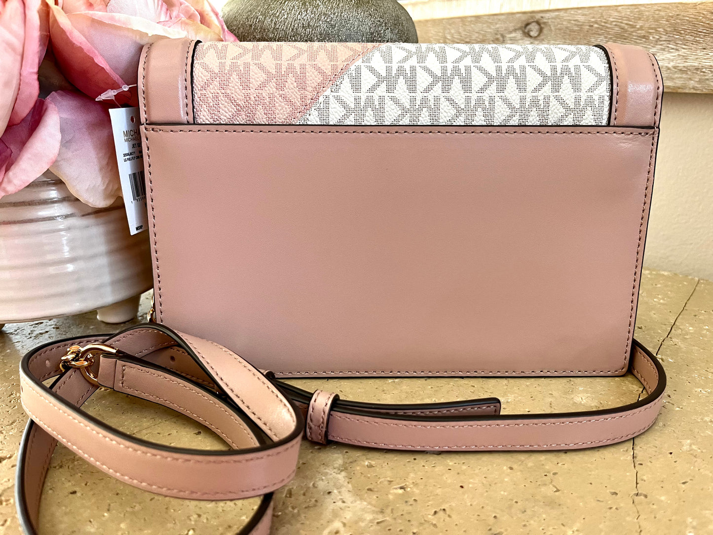 NEW Michael Kors Ballet Pink Logo Crossbody