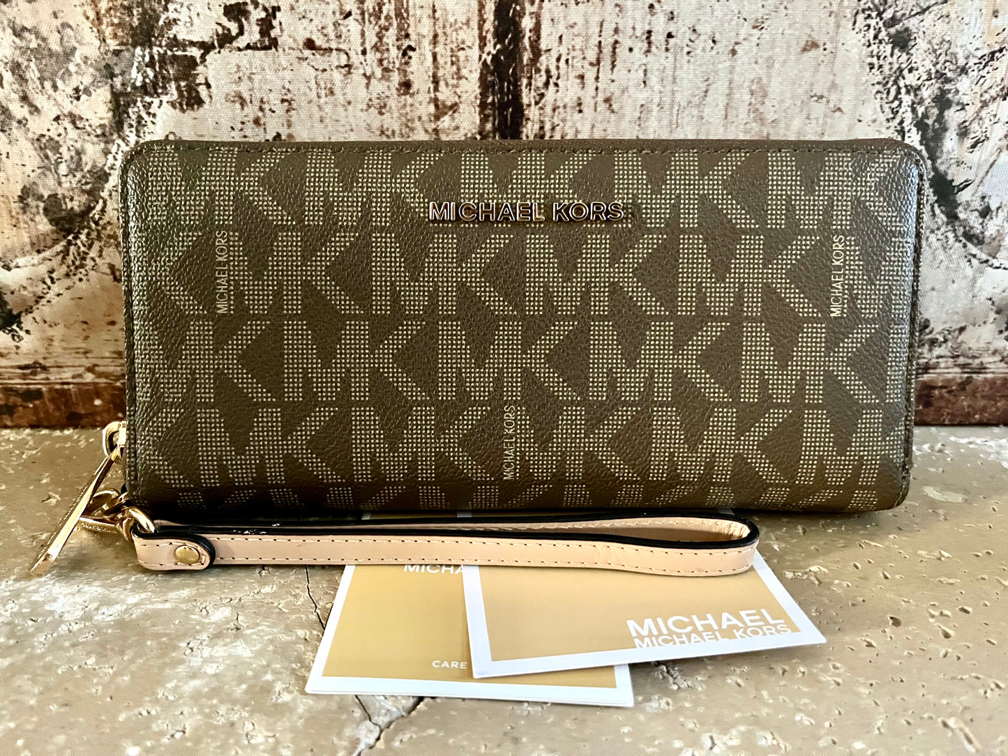 Michael Kors Large Logo Zip Wallet