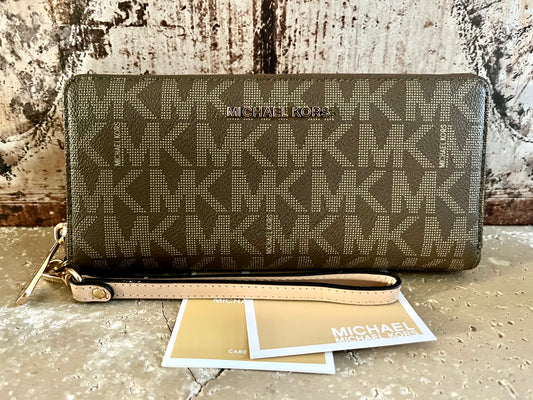 Michael Kors Large Logo Zip Wallet