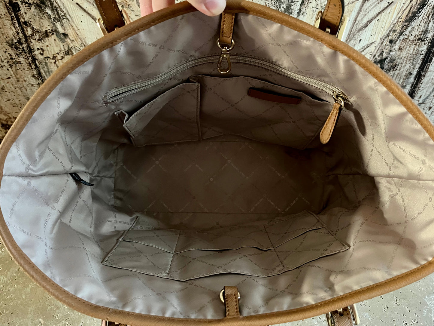 Michael Kors Large Vanilla Logo Open Tote