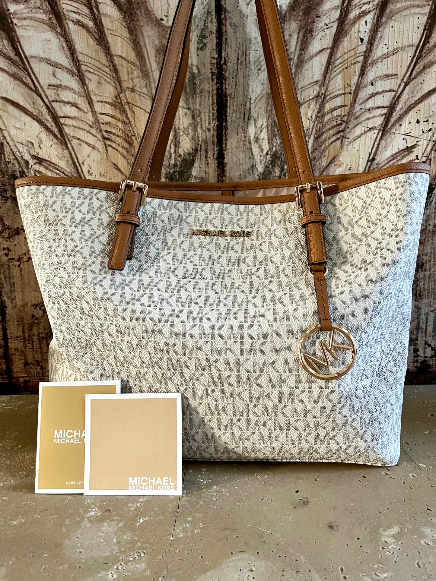 Michael Kors Large Vanilla Logo Open Tote