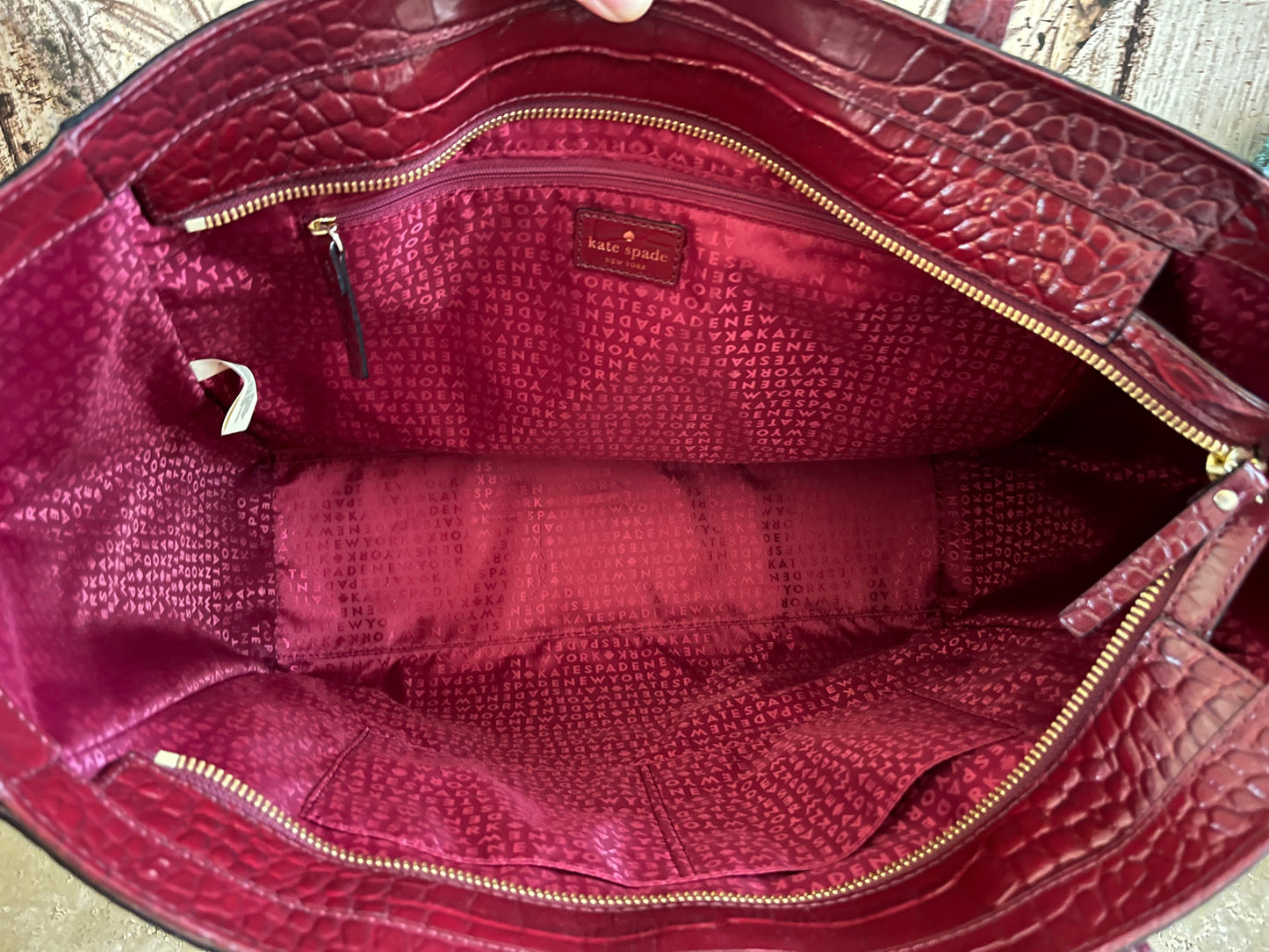 Kate Spade Burgundy Alligator XL Tote