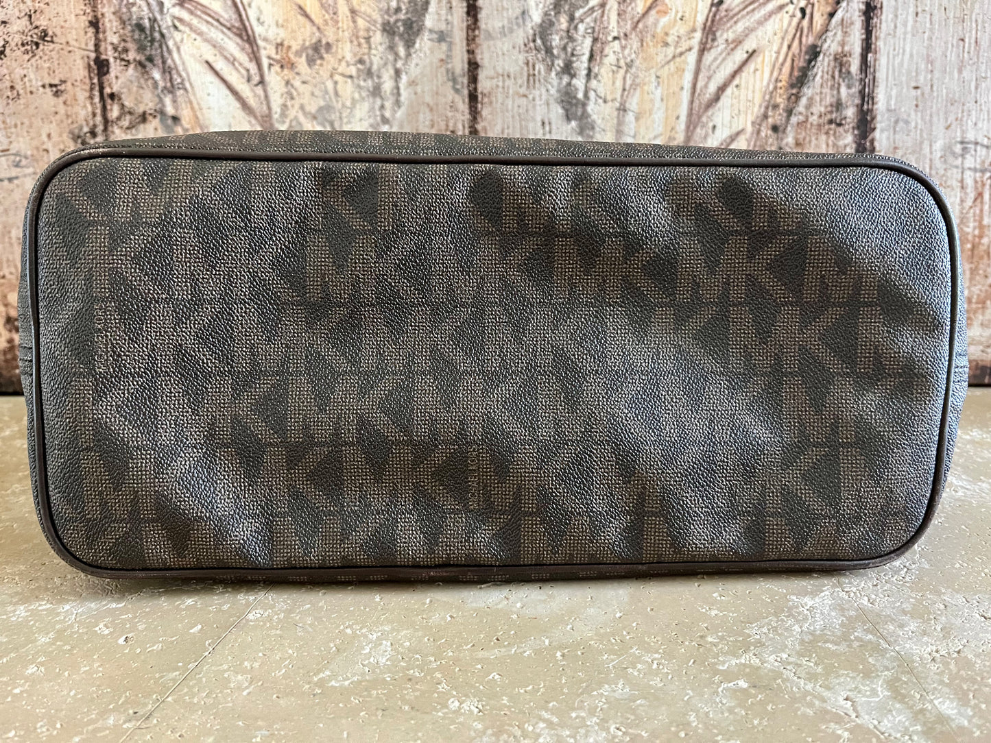 Michael Kors Logo Large Snakeskin Neverfull Tote