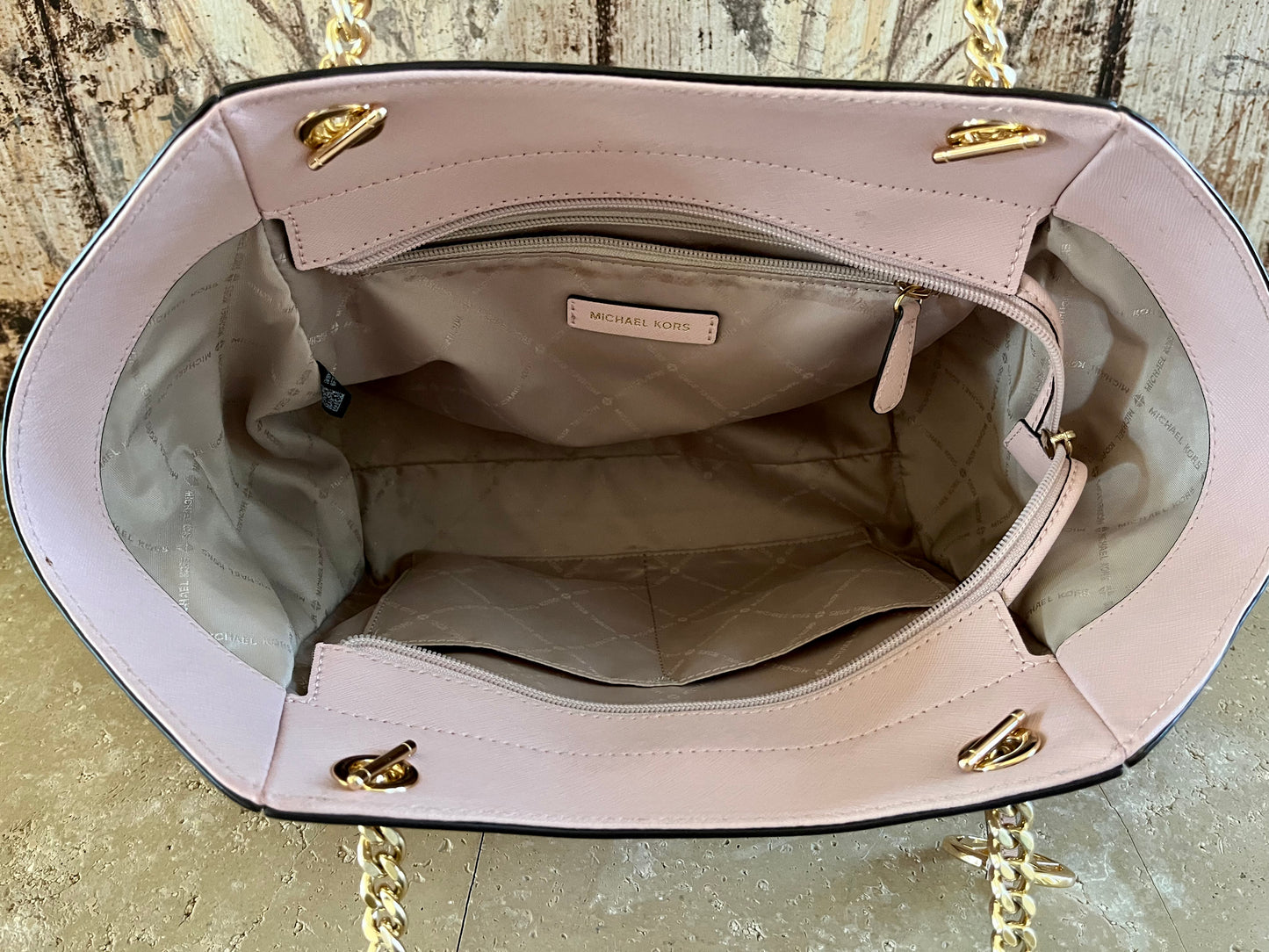 Michael Kors Large Blush Pink Jet Set Chain Satchel Tote