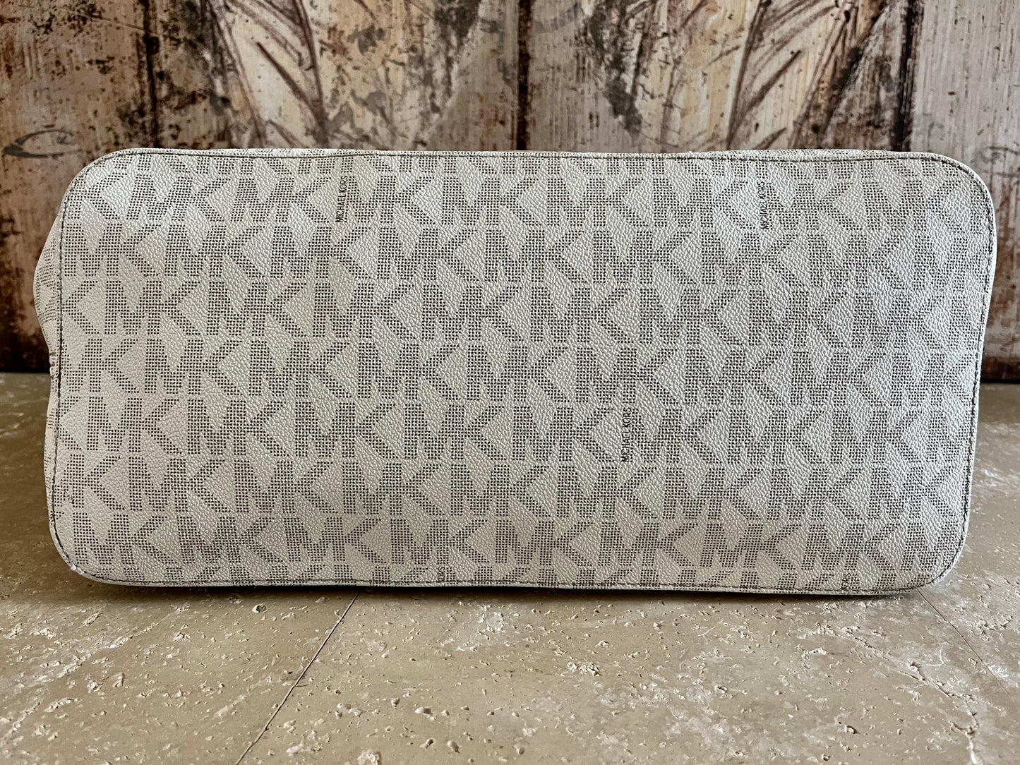 Michael Kors Large Vanilla & Gold Logo Open Tote