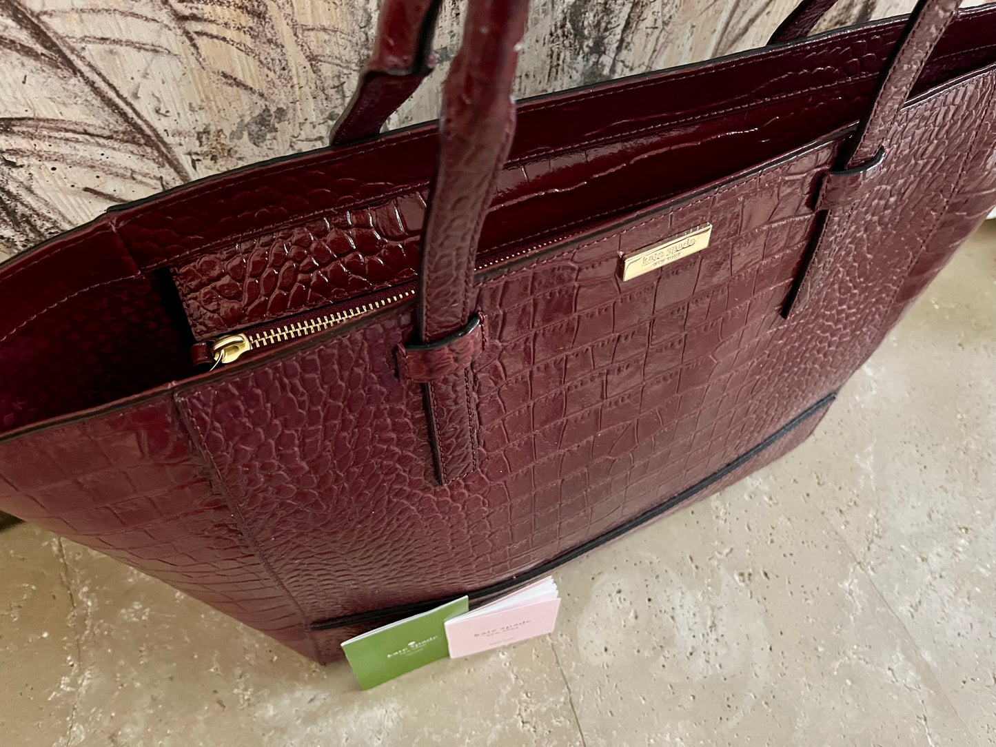 Kate Spade Burgundy Alligator XL Tote