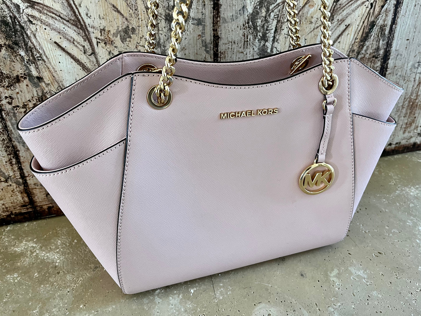 Michael Kors Large Blush Pink Jet Set Chain Satchel Tote